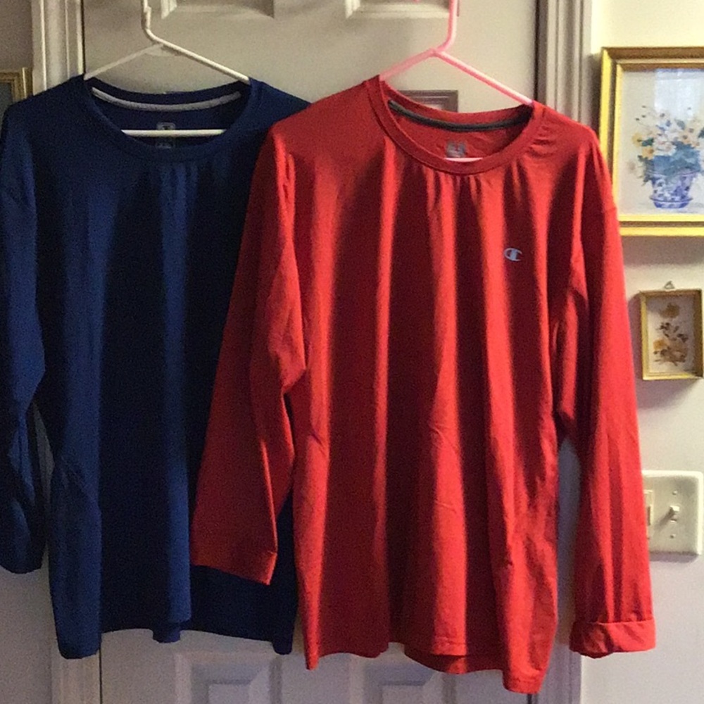 2 xxl Champion Long Sleeve Shirts Mens. Sold